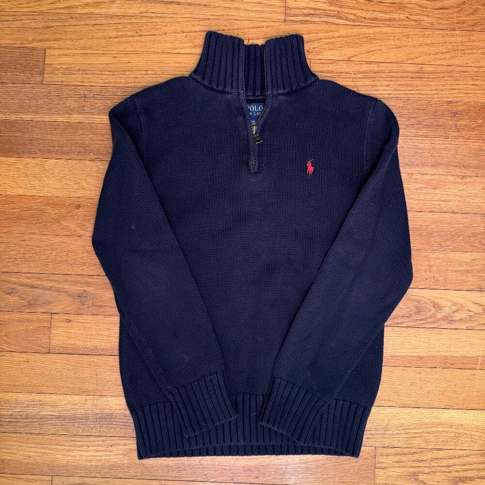 Polo Ralph Lauren Navy Quarter Zip Sweater